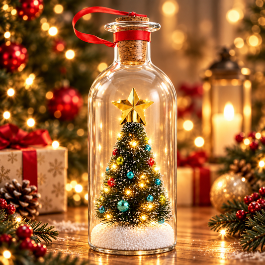 Botella de Recuerdos Navideños