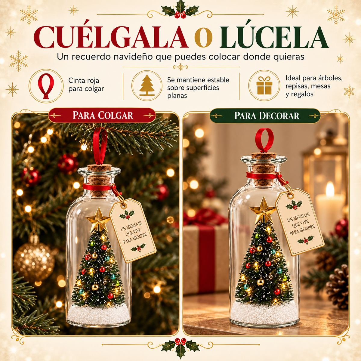Botella de Recuerdos Navideños